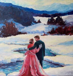 The White Embrace Painting For Home Art Decor