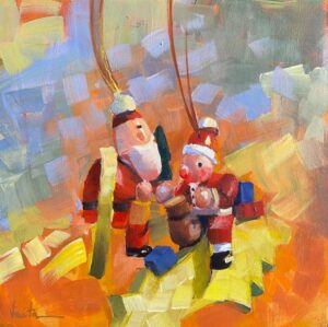 Santa Painting For Home Wall Art Decor