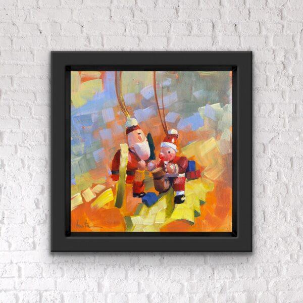 Santa Painting For Home Wall Art Decor