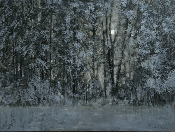 Abstract moonlight painting by contemporary artist Vinita Sadarangani