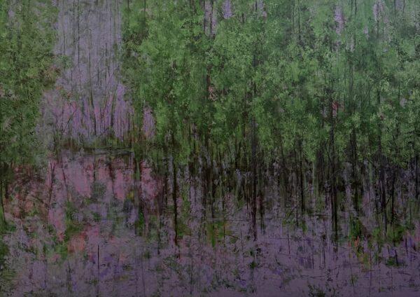 Purnam - Painting in green and lilac for luxury interiors.