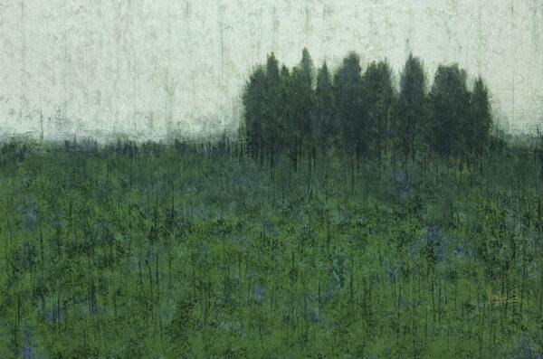 Misty Hills' original abstract landscape painting by Vinita